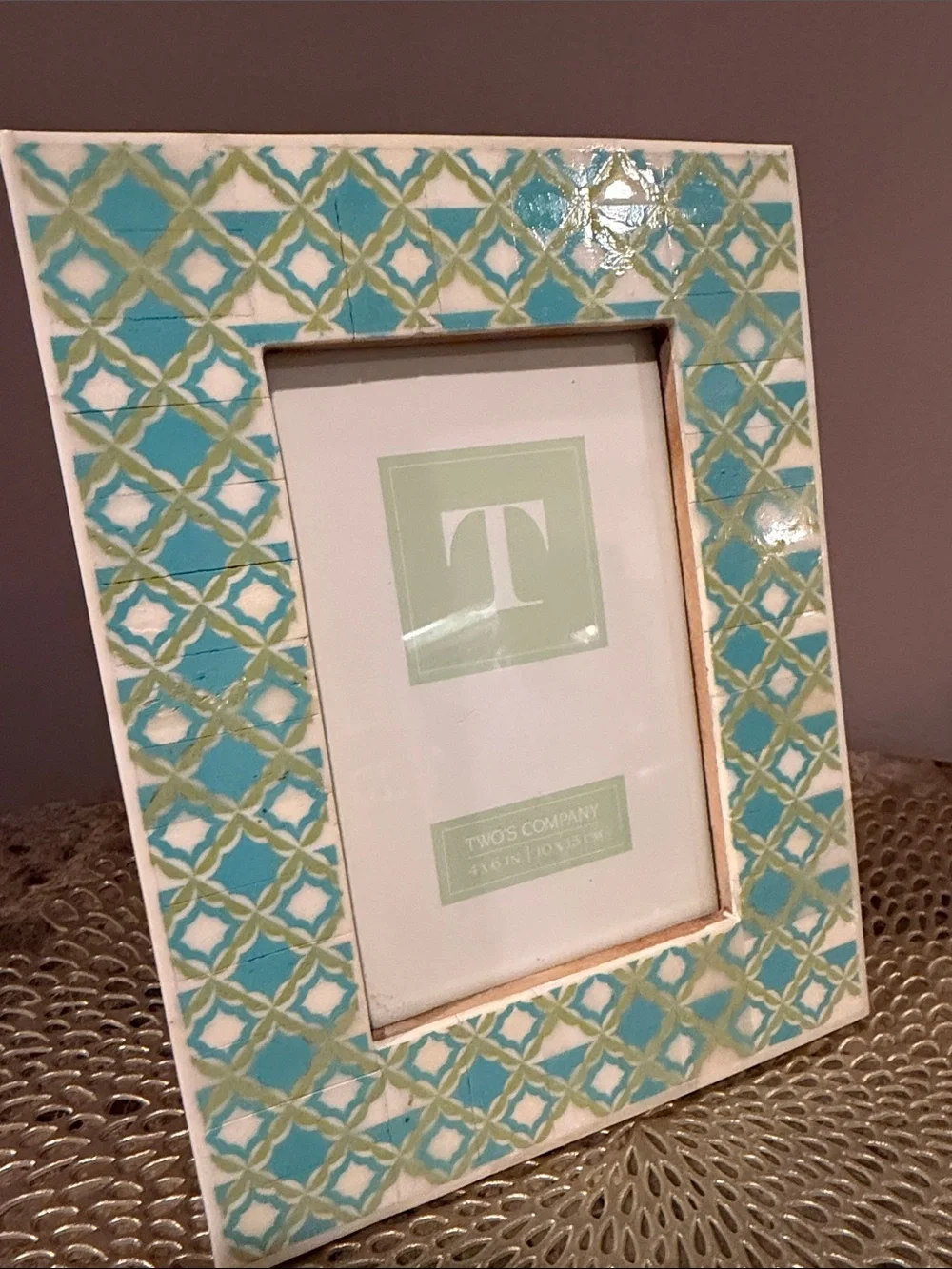 Two’s Company Mosaic Tile 4”x 6” Picture Frame